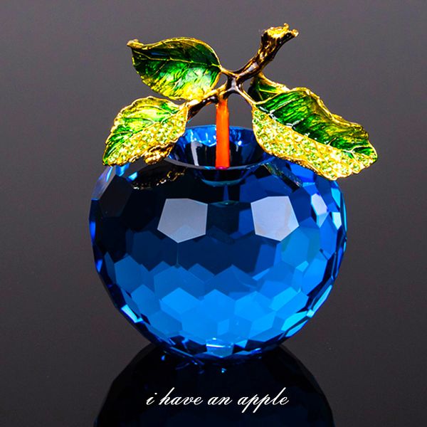 

роскошные 80 мм хрустальное стекло яблоко миниатюрная статуэтка natale украшения дома статуэтки ремесла подарки искусственные фрукты для дом