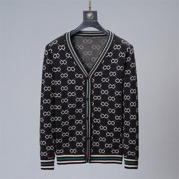 

new 2020 men's high-end design sweater pullover brand men's sweater knitwear long-sleeved design sweater winter men's wear -4, White;black