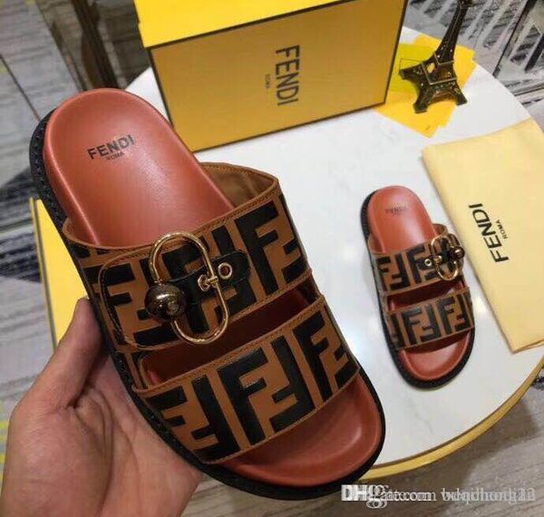 

high-end men's fashion classic casual shoes flat sandals latest leather slippers indoor l beach, Black