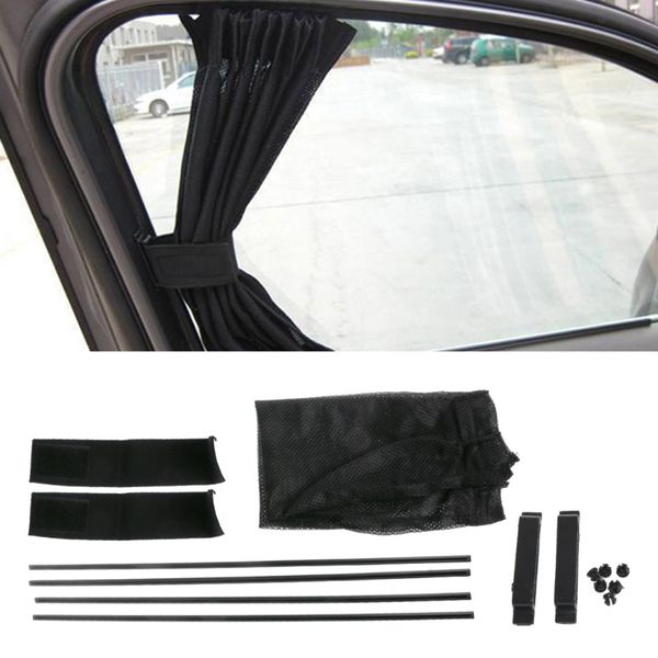 

1 set universal black mesh interlock vip auto car window curtain sunshade visor uv block