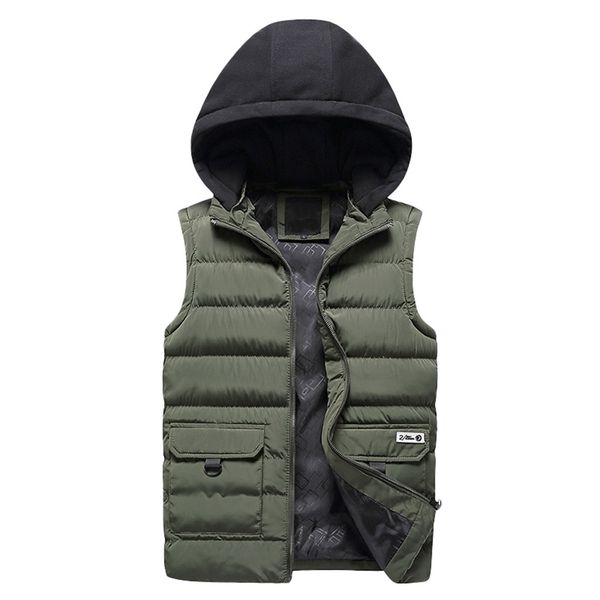 

hooded vest men 2019 new autumn winter warm sleeveless jacket fashion men autum winter solid outwear vest jacket blouse, Black;white