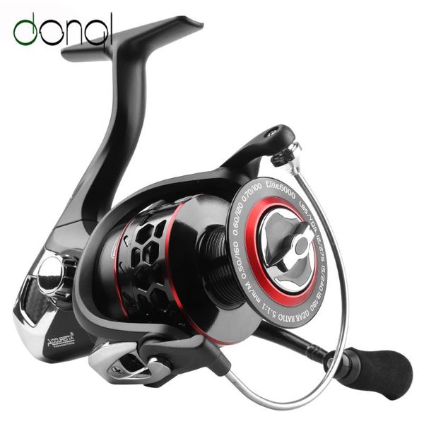 

donql 2000-6000 series fishing reel spinning metal spool reel 12 bearing ball 5.2:1 ultralight saltwater bass carp fishing wheel