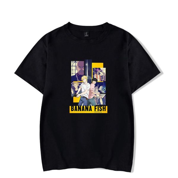 

аниме banana fish 2 моды футболки мужчин женщин футболки случайный спорт майка шею с коротким рукавом футболки топ плюс размер, White;black