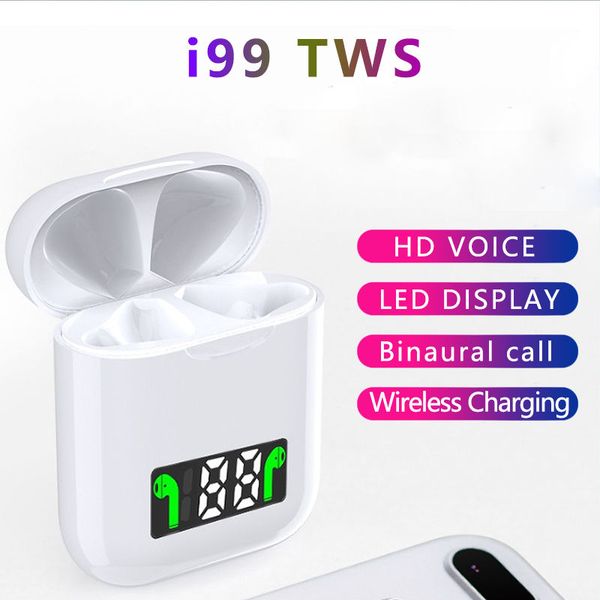 

I99 tw 5 0 earphone wirele charging pop up earphone led di play head et touch control bluetooth headphone mu ic head et with microphone