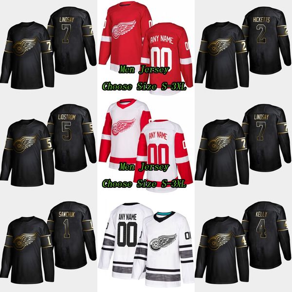 

7 Ted Lindsay 2019 Golden Edition Detroit Red Wings 8 Justin Abdelkader 4 Red Kelly 2 Joe Hicketts 1 Terry Sawchuk 5 Nicklas Lidstrom Jersey