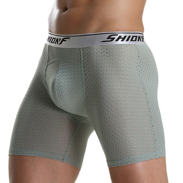 

men long boxer underwear soft male trunks boxers comfortable solid stretch shorts breathable underpants panties, Black;white