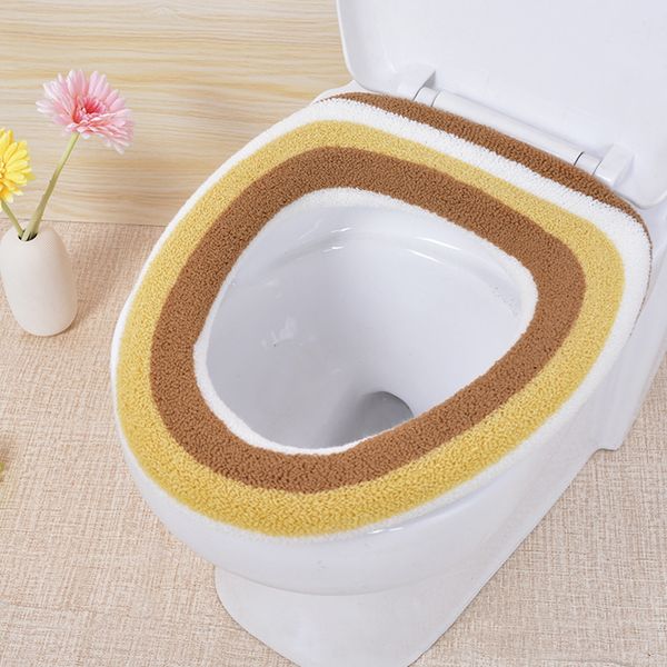

knitted toilet seat cover thick cover warmer washable bathroom toilet product cotton pedestal pan cushion