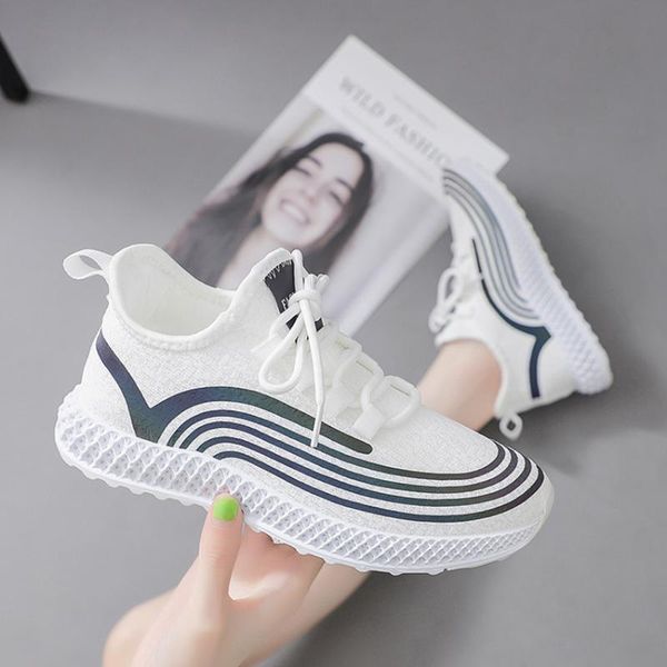 

women casual shoes spring summer shoes female sneakers night reflection breathable comfortable flats zapatos de mujer, Black