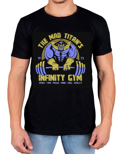 

the mad titans infinity gym t-shirt hench life manga thanos fashion style men t shirts 100% cotton classic wholesale, White;black