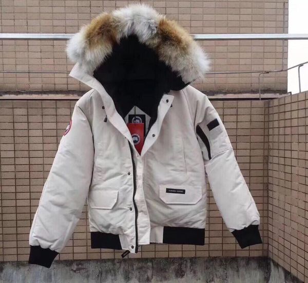 

white streetwear canada down jacket mens fashion winter jacket men women canada winter jacket outerwear hip hop winter coats, Black