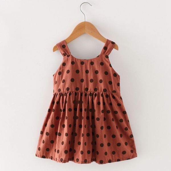 

kids designer clothes dot girls vest dress cotton suspender princesse dresses sleeveless girl beach dress summer kids clothing yw3426q, Red;yellow