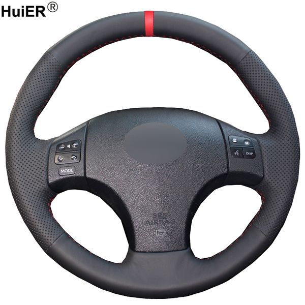 

huier hand sewing car steering wheel cover breathable red marker for is is250 is300 is350 steering-wheel auto accessorie