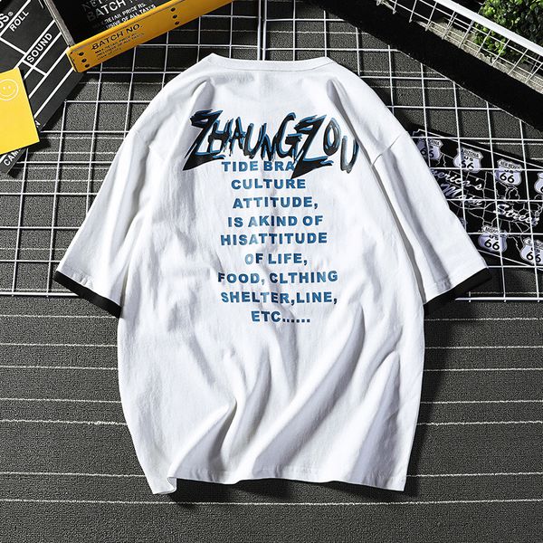

short sleeve men's t-shirt summer new style trend crew neck half sleeve ins popular brand printed mock two-piece men summer wear, White;black