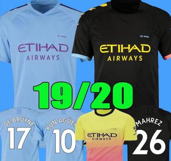 

19 20 city home occer jer ey 10 kun aguero football occer hirt 2019 cu tomized 17 de bruyne 33 g je u football uniform, Black;yellow
