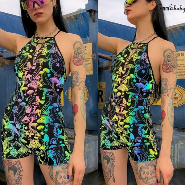 

summer new fashion womens jumpsuit floral holiday mini playsuit ladies summer beach print dress shorts, Black;white