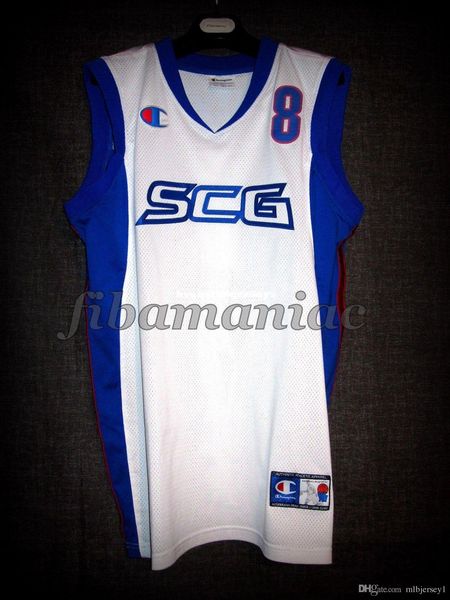 

fiba peja stojakovic serbia & montenegro yugoslavia basketball jersey sewn mens vest size s-6xl stitched basketball jerseys, Black;blue