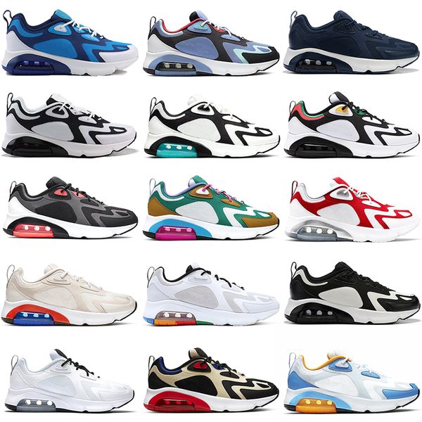 

2020 new arrival fishion running shoes 200 falt casual sneakers track field royal pulse oreo white metallic gold for men woman size 36-45, White;red