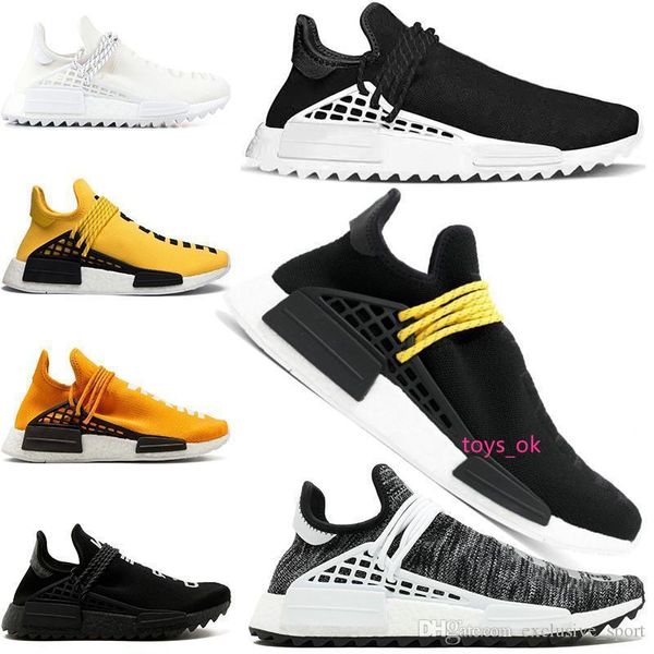 

race human running shoes pharrell williams trail white black yellow designer trainer men women sport sneaker big size 5-12 ing