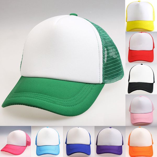 

fashion ponytail baseball cap adjustable color block mesh patchwork snapback hip hop flat trucker cap streetwear gorro feminino, Blue;gray