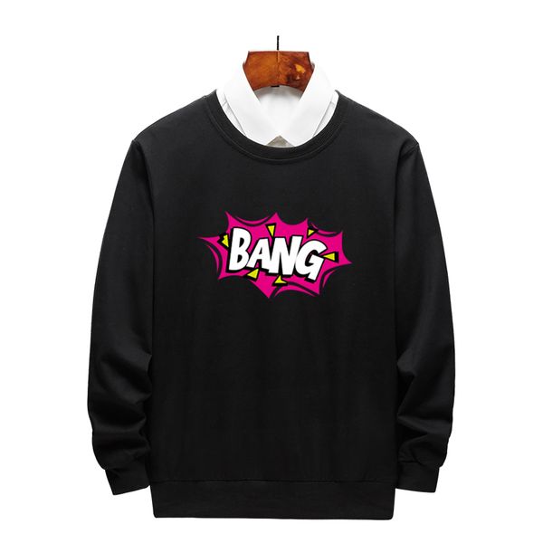 

wholesale mens & womens hoodies with letter bang print fashion men casual pullover sweater spring & autumn couple clothing size m-3xl, Black