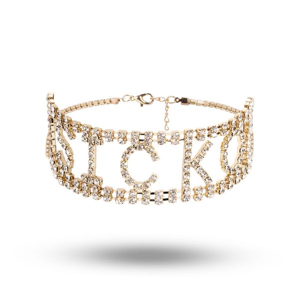 

letter princess necklace women short choker necklace, Silver