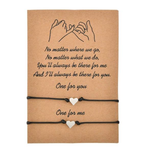 

2 pcs/lot romantic charm heart rope bracelets for lover manual adjustable lucky friendship braclets set pulseira gift, Golden;silver