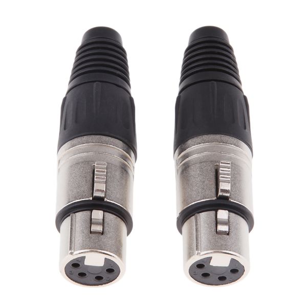 

2pieces metal 4 pin xlr женский кабель