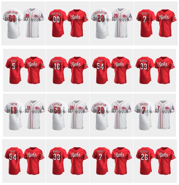 

2020 reds jersey 7 eugenio suarez 19 joey votto 54 sonny gray 66 yasiel puig 27 trevor bauer 26 raisel iglesias 58 luis castillo baseball, Blue;black