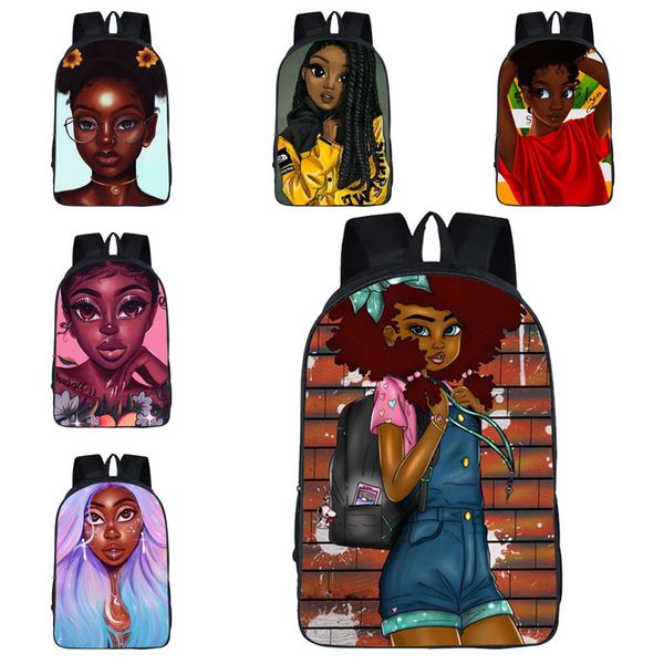 

afro cute girls school backpacks 29 design africa beauty cartoon character printed school bags kids girls decompression school book bags 04