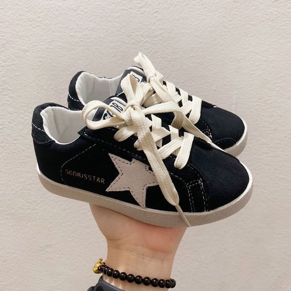 

italy multicolor heel golden superstar gooses kids sneakers boys girls classic white do-old dirty shoes casual shoes, Black