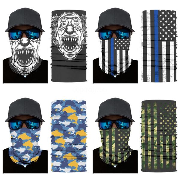 

festival hallowen skull magic skull scarf seamless dust mask scary ghost face mask multi-function headskull scarf bike cycling face m #20#87, Blue;black
