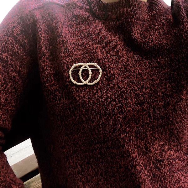 

c1907 women classic letter brooch jewelry store rhinestone imitation pearl teardrop atmospheric sweet wedding ornaments, Gray