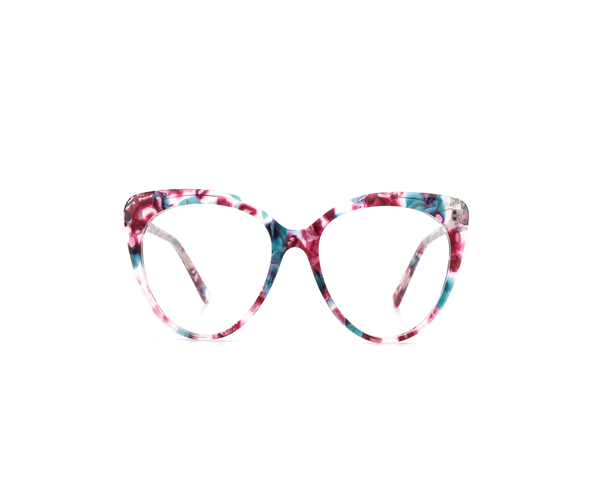 

lady vintage cat eye retro optical italian acetate eyeglasses blue block lens, White;black
