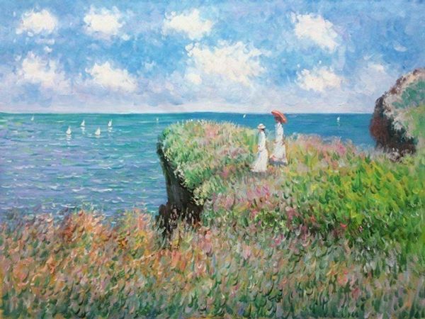

cliff walk at pourville by claude monet handpainted &hd print abstract wall art oil painting on canvas home decor mulit sizes 8