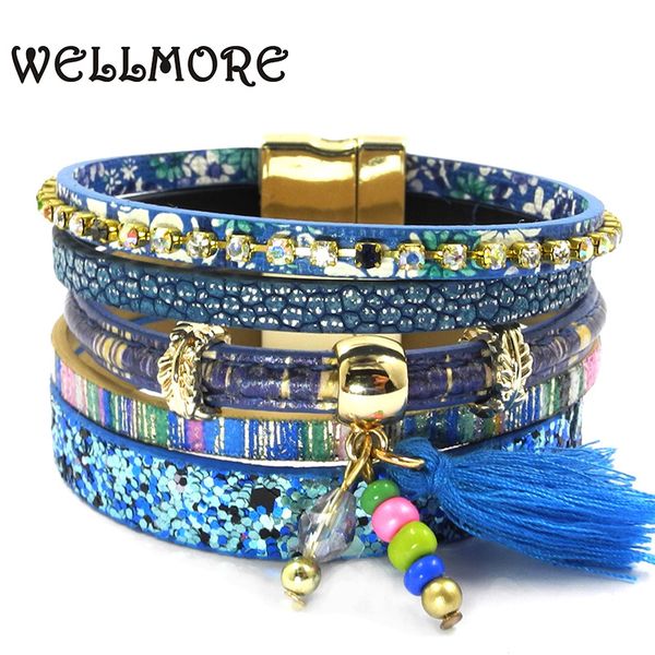 

charm bracelets wellmore leather bracelet 5 color 3 size women bohemian bracelets&bangles wholesale jewelry for, Golden;silver