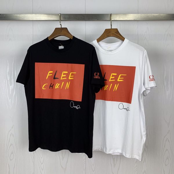 

20ss mens t shirts c.p company classic letters print label print crew t-shirt cp company breathable designer clothes #8217, White;black