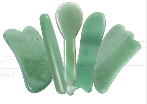 

new health natural aventurine jade stone guasha massage tool spa therapy massager scraping board antistress body