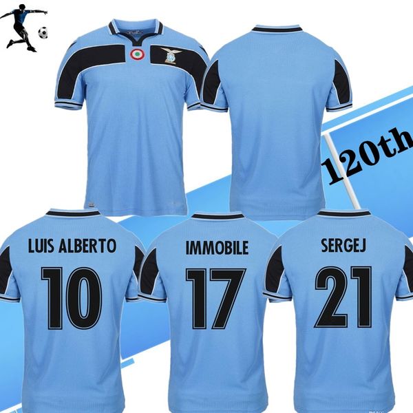 

edition ss lazio 120 anniversary soccer jerseys italy lazio immobile sergej joaquin correa luis alberto customize camisas football shirt, Black;yellow