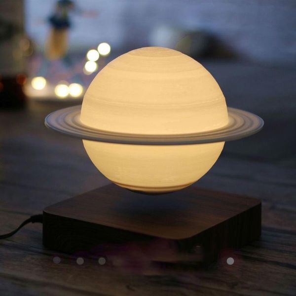 

dhl shipping magnetic levitation 3d printing saturn lamp decoration atmosphere table lamp creative technology gift night light 10089