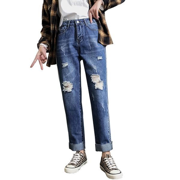 Compre Denim Jeans Mujer 2019 Primavera Verano Novio Elastico De