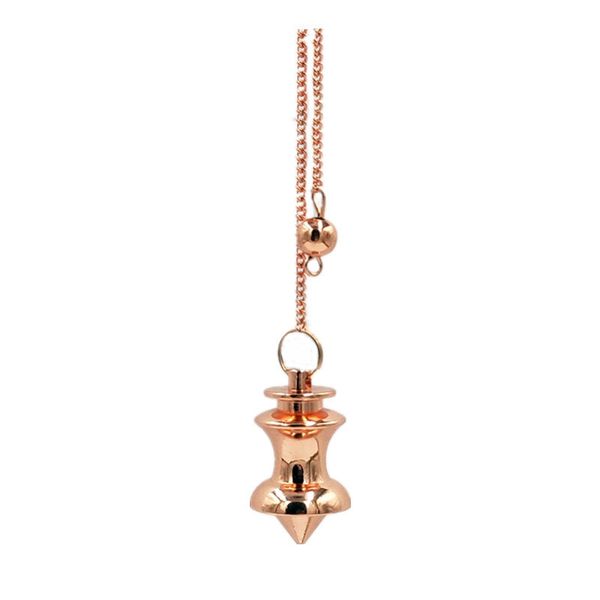 

metal dowsing pendulum healing divining scrying point ball egyptian coil copper pendulum metal pendant charms fashionable chain, Black