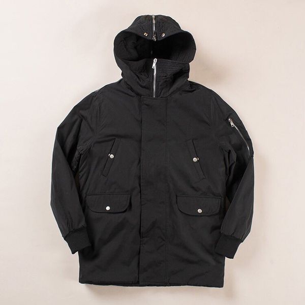 

owen seak men cotton jacket gothic style men's clothing winter snow zipper men solid black coat size