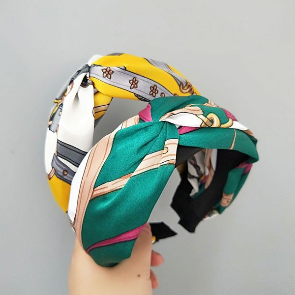 

2019 spring summer women bezel glossy hairband headband girls fashion bow soft cross knot hair accessories headwear ornament