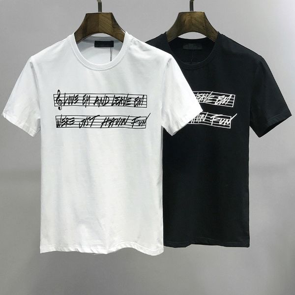 

mens designer t shirts fashion brand high street tabs print slim male female t-shirt casual t-shirt round neck short sleeve cotton, White;black