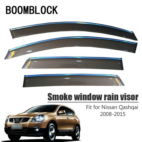 

zdparts 4pcs/set car wind deflector sun guard rain wind vent visor cover trim accessories for nissan qashqai j10 2008-2013