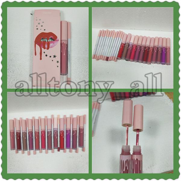 

Famou brand makeup birthday edition i want it all lip glo lip kit lipliner liquid lip tick matte lipkit 12 color