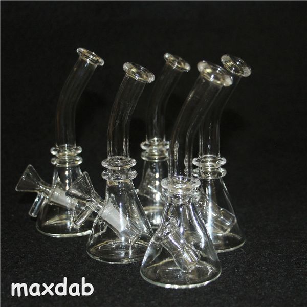 narghilè Beaker Dab Rig Bong Heady Bong Mini Pipa ad acqua Piattaforme petrolifere spesse cera che fuma narghilè Ciotola tubi gorgogliatori con ciotole di vetro