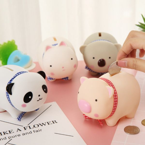 

cute koala panda silicone doll child piggy bank cartoon pig piggy bank creative gift toy deskdecoration