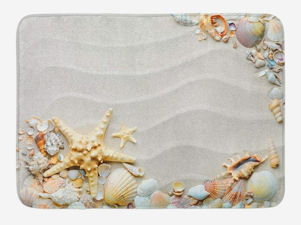 

starfish doormat берег моря с песком с разноцветными различными ракушками тропики водная тема дикой природы home decor коврики для полов