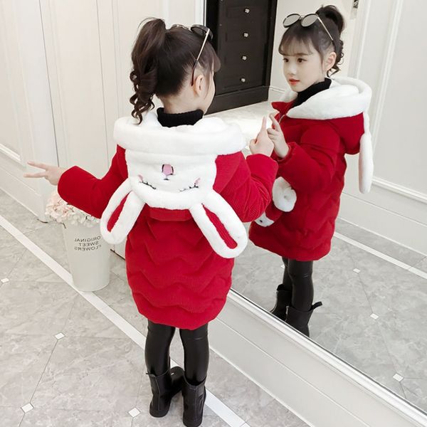 

2019 new arrival children winter jacket for girls kids hooded warm coats cotton padded parka girls cartoon print, Blue;gray